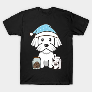 Cute white dog is having a midnight snack T-Shirt